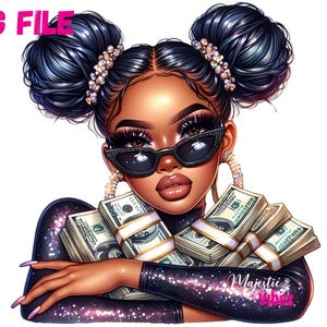 Ragazza che tiene pile di soldi PNG Ragazza nera drogata Clipart Donna truffatrice Png Ottieni soldi Clipart Ottenere citazioni sui soldi Ispirazione per i soldi Sublimazione
