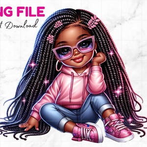 Jolie petite fille noire Clipart petite fille noire PNG Jeune fille noire PNG PNG tendance clipart maman afro-américaine Sublimation