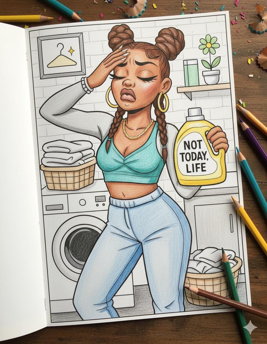In Her Mood Coloring Book – Black Girl Printable Coloring Pages, 40 PNG ...