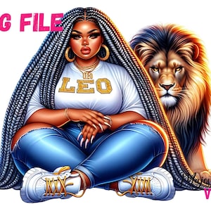 Leo Mädchen Clip Art Leo Sternzeichen PNG Leo Löwe Sternzeichen Urban hip hop PNG Mode Mädchen Clipart African American Girl Melanin Magie