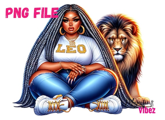 Leo Girl Clip art Leo Zodiac sign PNG Leo Lion  Zodiac Urban hip hop PNG Fashion girl Clipart African american girl Melanin Magic
