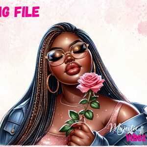 Linda garota curvilínea Clipart Curvy Woman Clip Art Thick Girl PNG Afro American Art Fashion Girl Melanina Sublimação