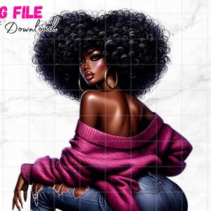 Mooie zwarte vrouwen png zwart meisje met afro clipart groot haar afro melanine koningin zwarte meid magische roze sublimatie digitale download