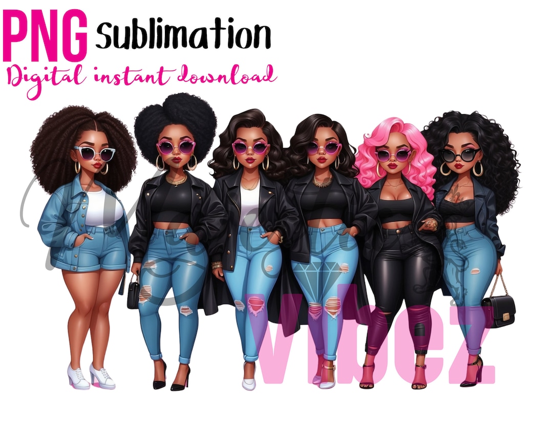 Group of Friends Clipart Sisters With Sunglasses 6 Friends PNG Sistas ...