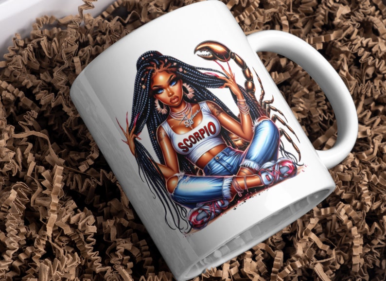 Escorpio zodiaco Chica Clip art Símbolo Escorpio PNG Escorpio Astrología arte Hip hop urbano PNG Moda chica Clipart Escorpión chica Melanina Magia imagen 2