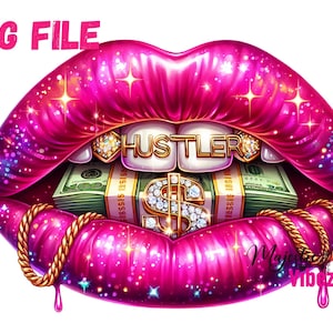 100 Dollar Bill labbra PNG soldi labbra Bank Roll Clip art Dollar Bill labbra soldi femmina Hustler sublimazione pila di soldi labbra rosa con Grillz