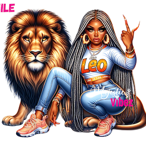 Leo Girl Clip art Segno zodiacale Leone PNG Leone Leone Zodiaco Urbano hip hop PNG Moda ragazza Clipart Ragazza afro-americana Melanina Magia