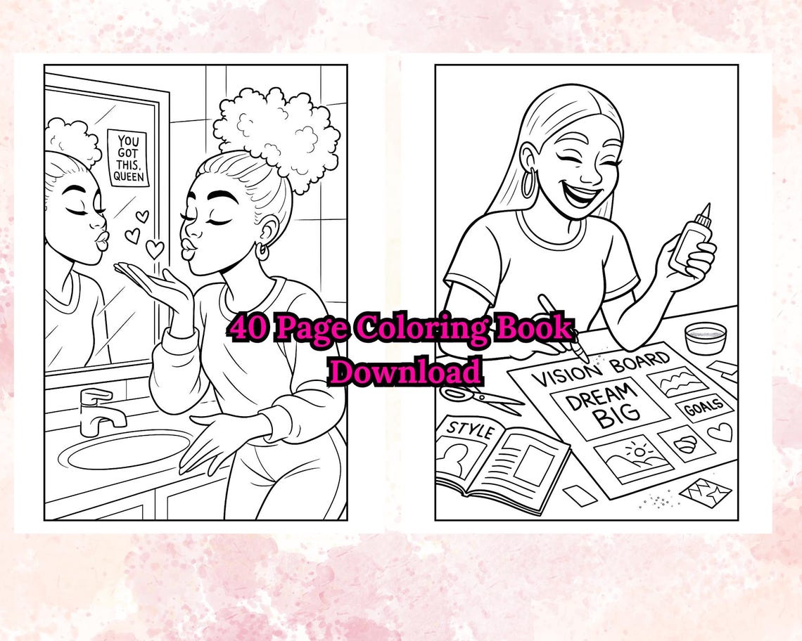Color Me Happy Black Girl Coloring Book Pages Bold and Easy Pages of ...