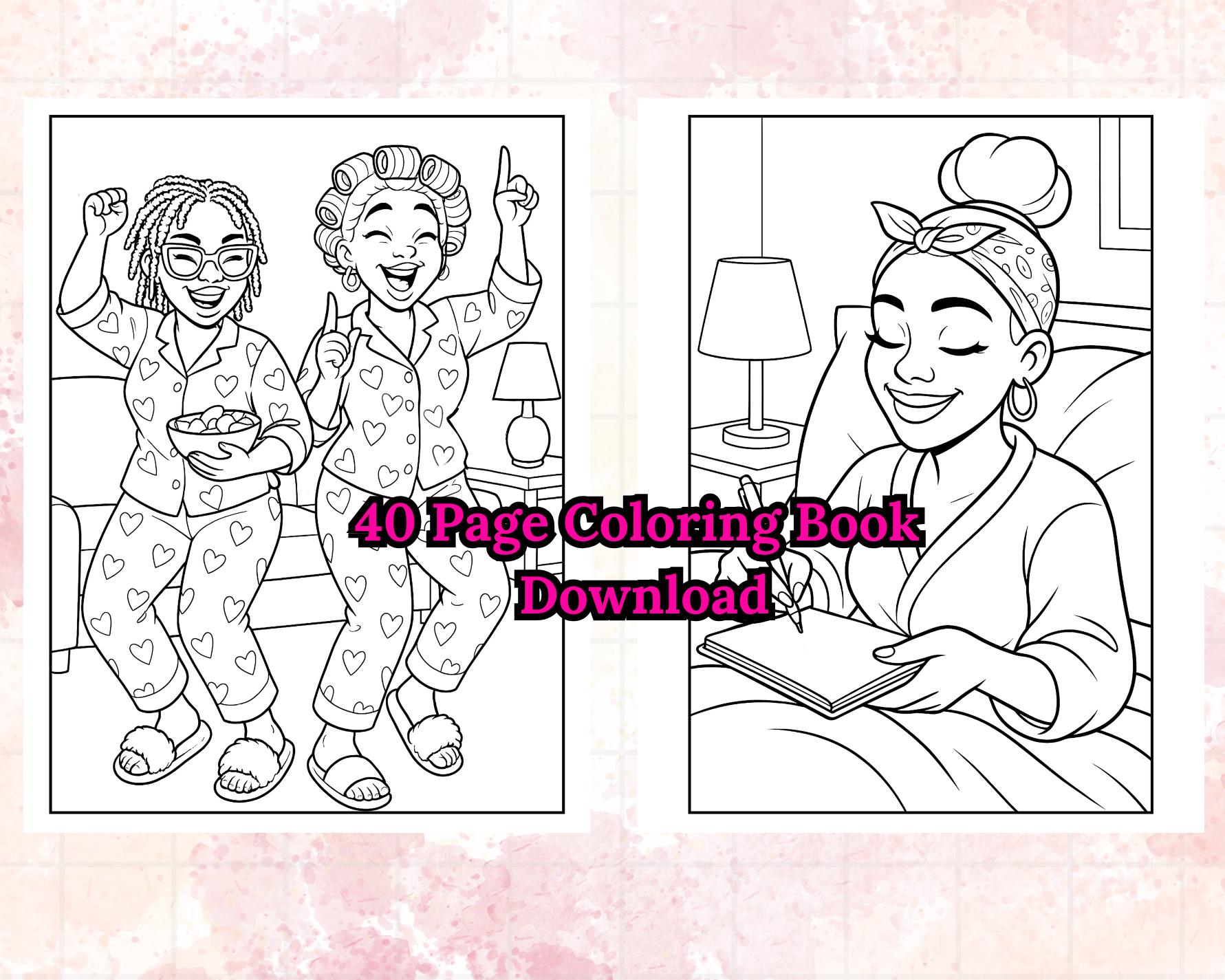 Color Me Happy Black Girl Coloring Book Pages Bold and Easy Pages of ...