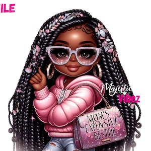 Petite fille noire Clipart Mom's cher bestie PNG Noir jeune fille enfant en bas âge PNG Clipart citation drôle Png png clipart maman