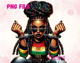 Juneteenth Black Girl PNG Juneteenth Clipart June Nineteenth 1865 PNG Afro Queen Melanin Magic Black Women Empowerment Black History Month