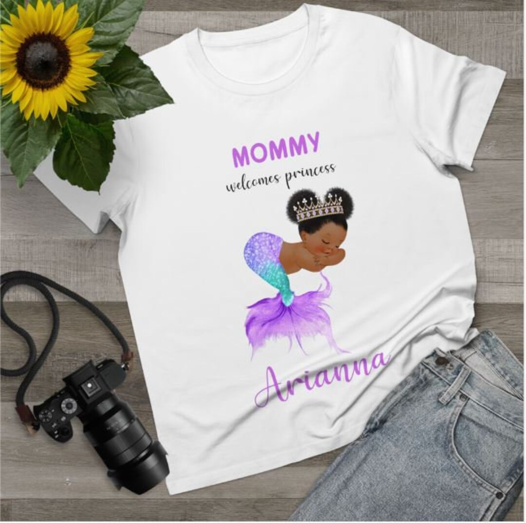 Black Mermaid Baby Shower Shirts Custom Unicorn Butterfly Etsy