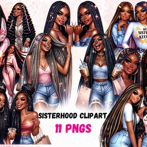 Schwarze Schwester Clipart Bundle Schwarze Frauen Clipart Schwesternschaft Png Afro Schwarze Frauen Png Beste Freunde Freundinnen Sublimation