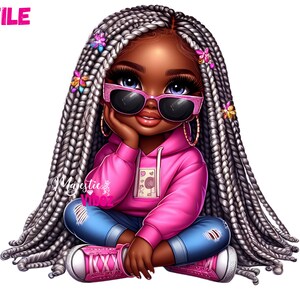 Zwart meisje clipart Schattig zwart meisje clipart Zwart jong meisje Png Brak en boujee sublimatie ontwerp Shirt ontwerp Broke en Bougie