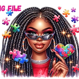 Maman autiste PNG clipart sensibilisation à l'autisme PNG acceptation de l'autisme maman vie sublimation conception clipart autisme fille urbaine PNG