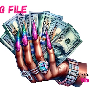 Soldi PNG Pila di soldi Clip art Mano che tiene soldi png Ottenere citazioni di denaro Soldi Hustler Sublimazione Unghie carine Manicure Soldi