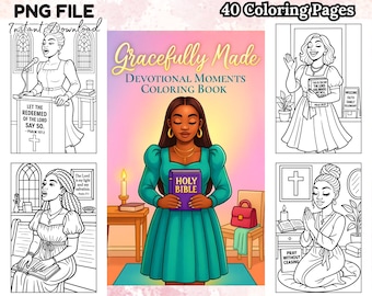 Black Girl Prayer Coloring Book Gracefully Made Bible Verses for Women and Teens Devotional Faith Coloring Pages Bundle Digital Download