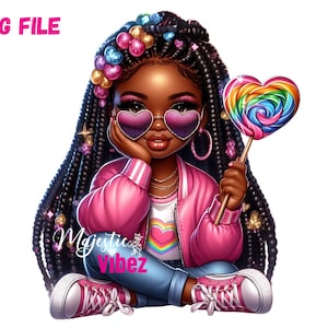 Schwarzes kleines Mädchen Clipart kleines schwarzes Mädchen PNG schwarzes junges Mädchen PNG Candyland Clipart Trendy png Mom Clip Art Afro-Amerikaner Sublimation