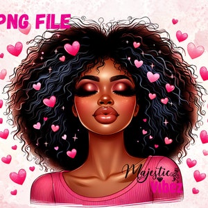 Linda Mulher Negra Clipart Menina Negra Cabelo Encaracolado Afro Clip Art Afro Black Girl PNG Afro Queen Art Fashion Girl Melanina Magia Sublimação