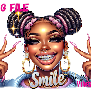 Menina Negra Sorridente PNG Sorriso Png Linda Mulher Com Grillz Clip Art Capuz Feliz Mulheres Mulheres Bonitas Melanina Chefe Para Sublimação