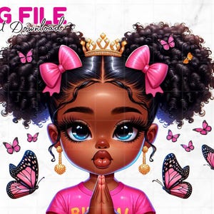Schwarzes betendes Mädchen PNG Mädchen mit Glauben Png Gesegnetes schwarzes Mädchen Christliche Zitate Clip Art Schwarz betende Mädchen Gott Bibel Vers Sublimation