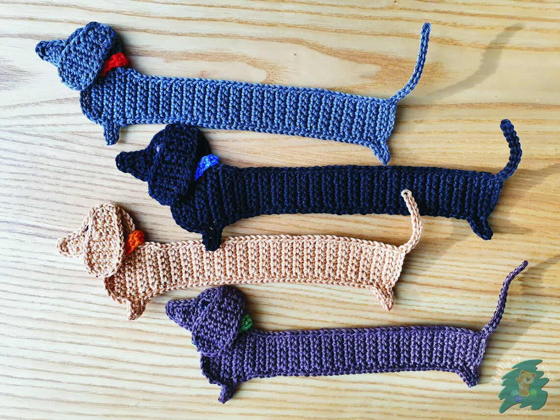 Handmade Crocheted Dachshund Bookmark Crocheted Sausage Dog Etsy