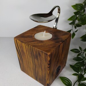 Spoon Oil Burner Reclaimed Solid Wood Pine Tea Light Holder