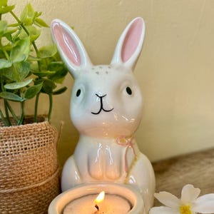 Bunny Shaped Tea Light Holder: Cottagecore Easter Decor
