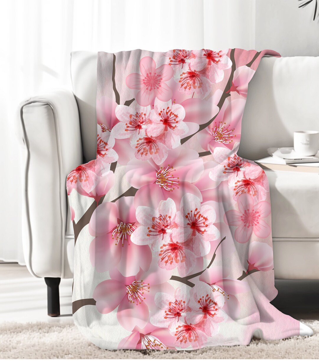 Cherry Blossom Sakura Hooded Blanket