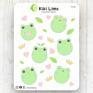 Kikker Sticker Sheet - bullet journal, planner stickers, bujo, plakboek, dagboek stickers, kikker stickers