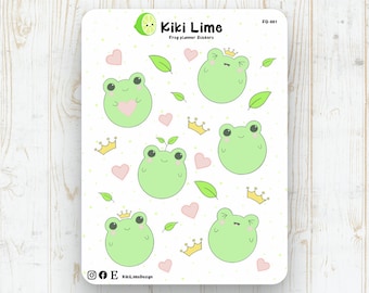 Frog Sticker Sheet - bullet journal, planner stickers, bujo, scrapbook, journal stickers, frog stickers