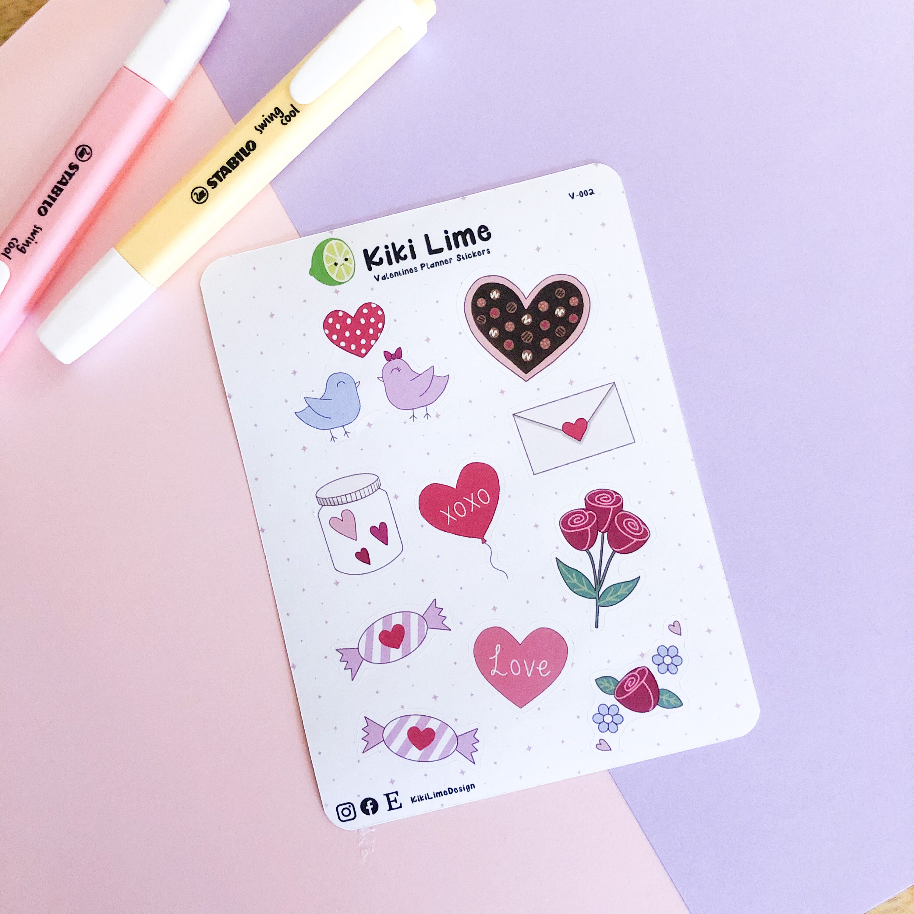 Love Heart Sticker Sheet Bullet Journal, Planner Stickers, Bujo, Scrapbook, Journal Stickers