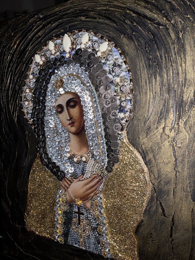 20 X 16 Mixed Media Art, Mixed Print Art, Vintage Catholic Wall Art
