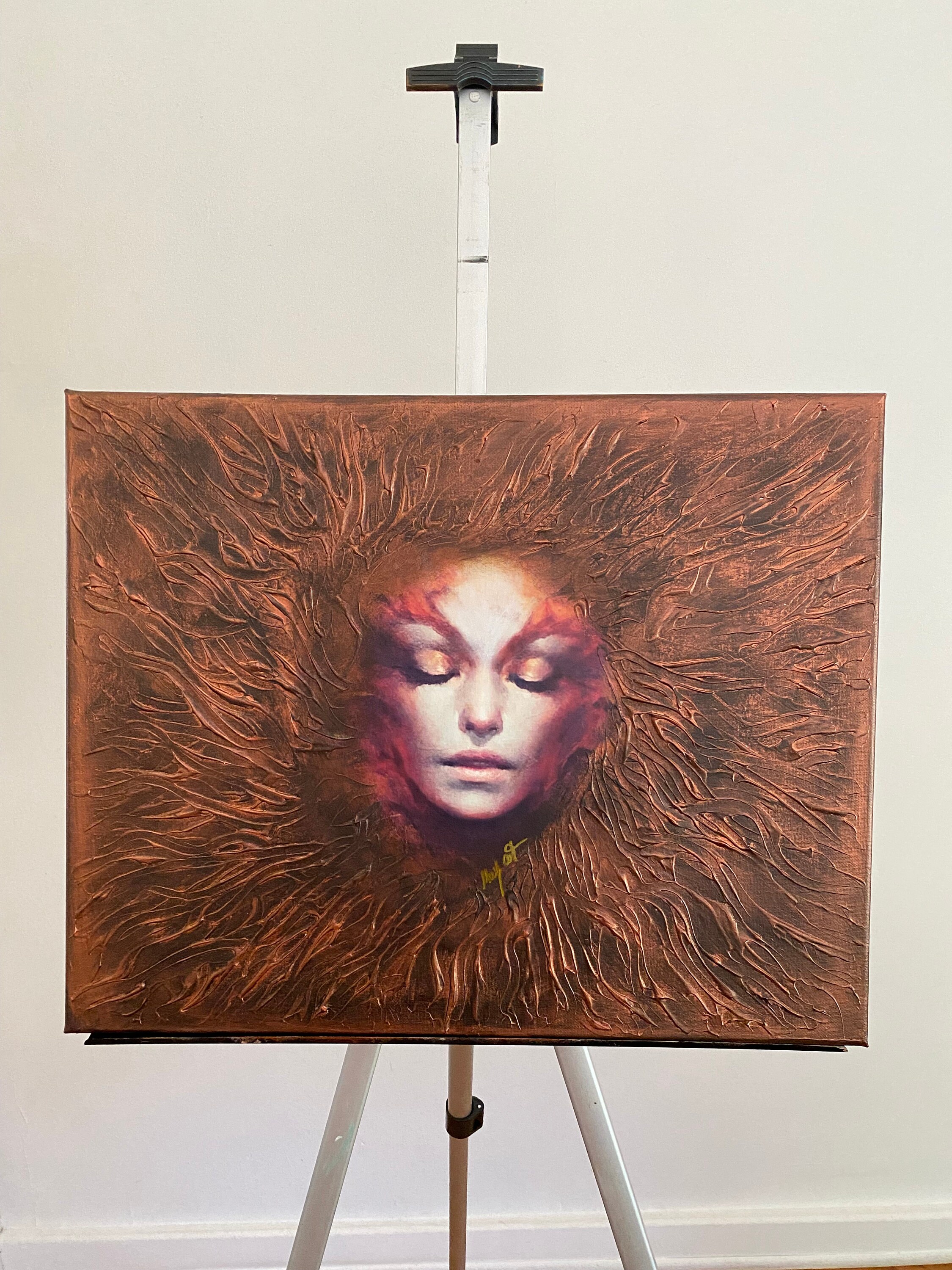 20x16 Mixed Media Art, Mixed Print Art,abstract Woman in Canvas