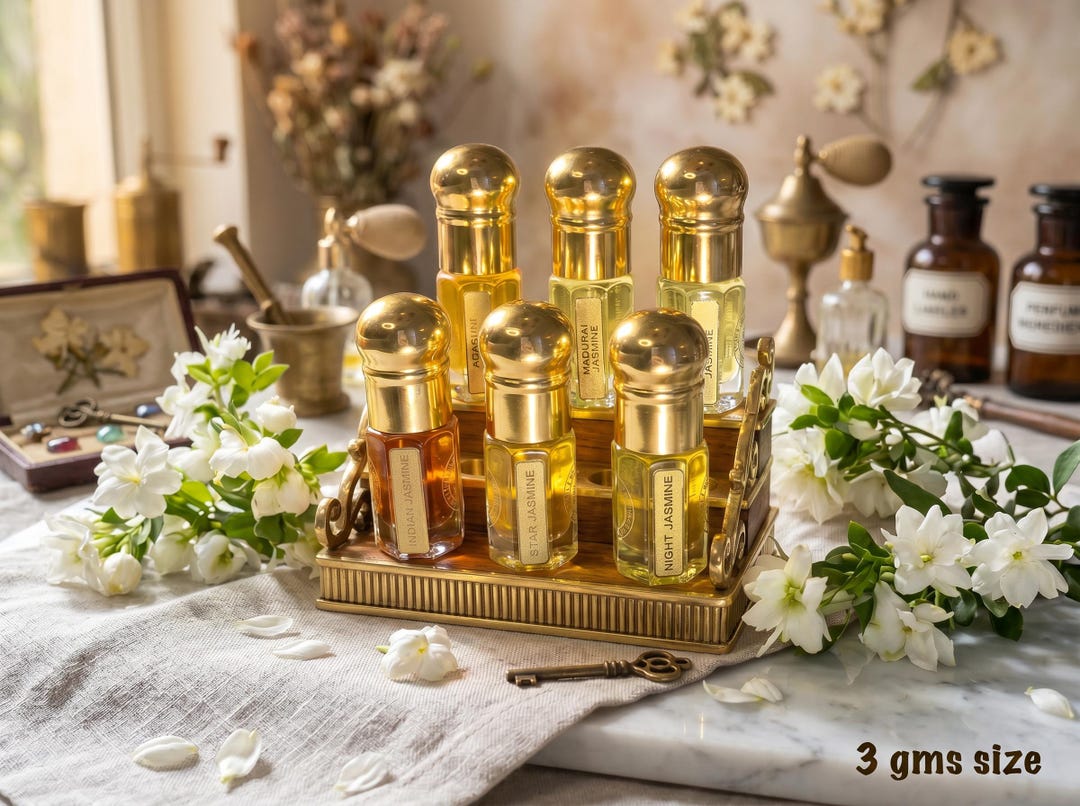 Natural Jasmine Oil Set: 6 Pure Jasmine Flower Oils - Etsy