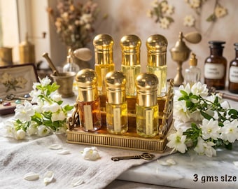Natural Jasmine Oil Set: 6 Pure Jasmine Flower Oils