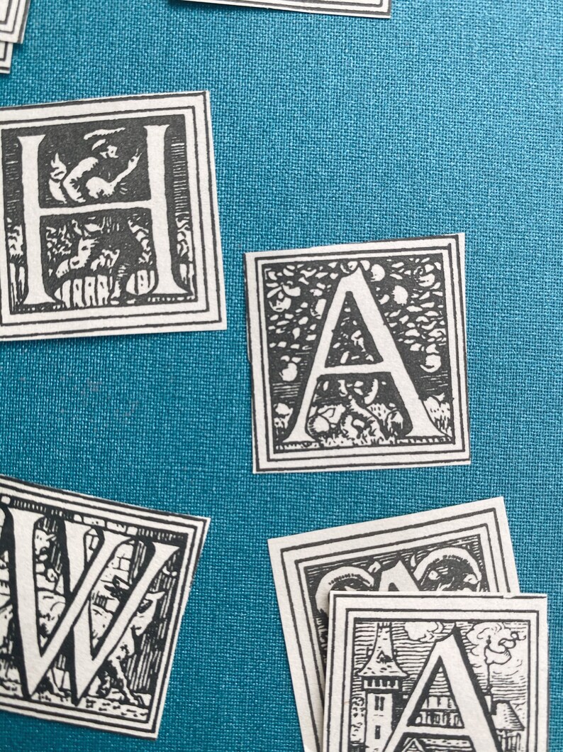 Set of 49 Vintage Fairytale Letters for Journaling
