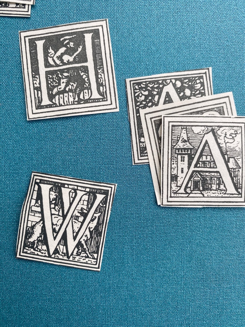 Set of 49 Vintage Fairytale Letters for Journaling
