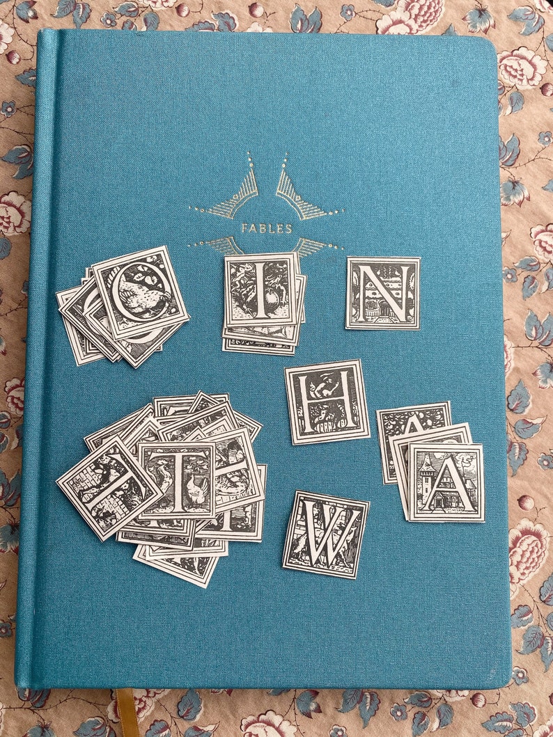Set of 49 Vintage Fairytale Letters for Journaling