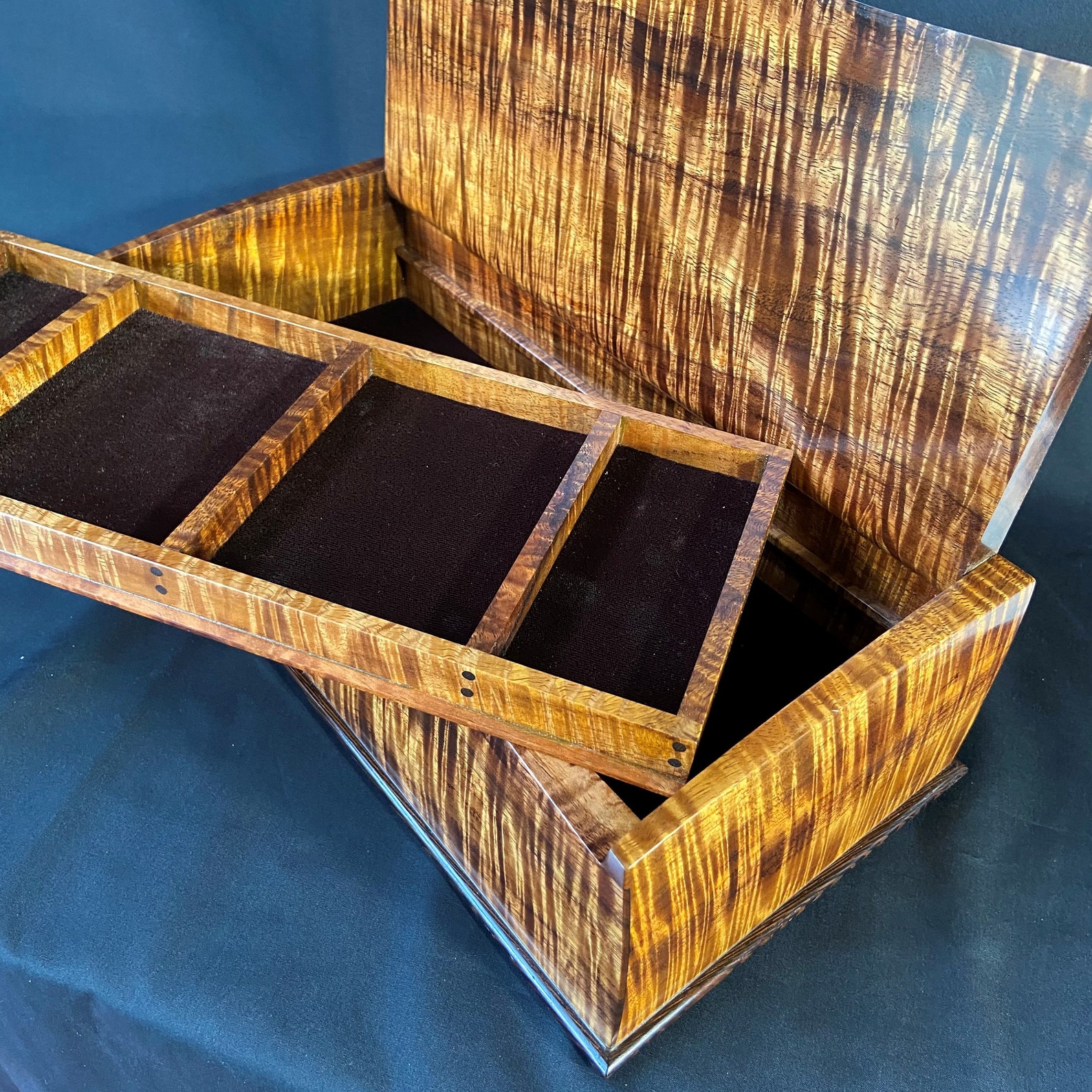 Hawaiian Koa Custom Jewelry Box Rare Curly Highly Figured Etsy