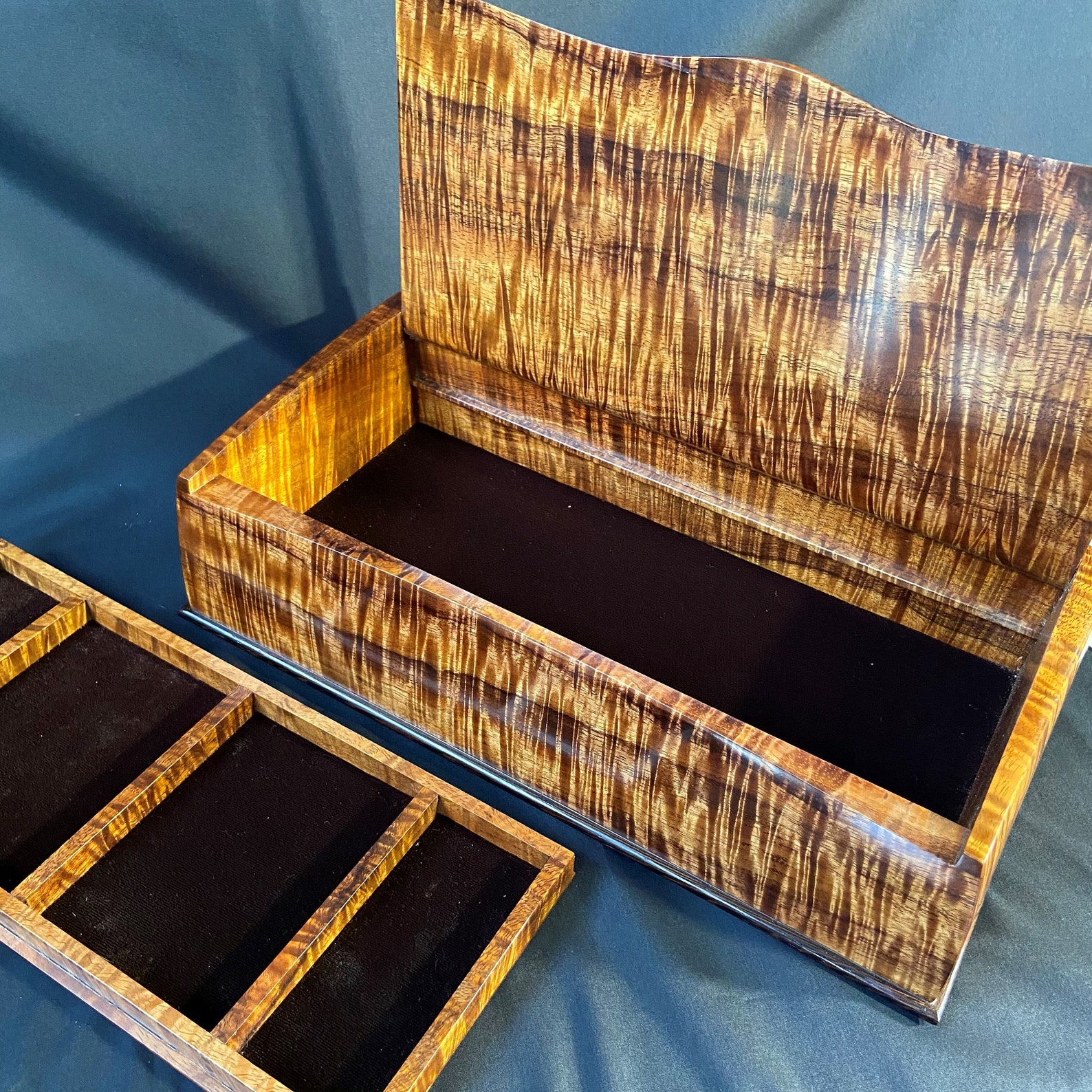Hawaiian Koa Custom Jewelry Box Rare Curly Highly Figured Etsy