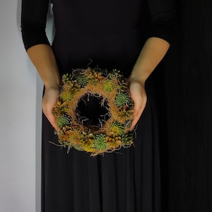 Guirlanda de pinhas rústicas com aparência suculenta • Decoração para casa • Guirlanda de velas • Pinhas pintadas • Porta, parede, varanda, decoração de mesa para o ano todo