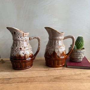 Pair of Vintage French Bistro Water Jug | Pitcher Jug  Pitcher Paris Bistro | French Stoneware Pitcher |Home Decor France