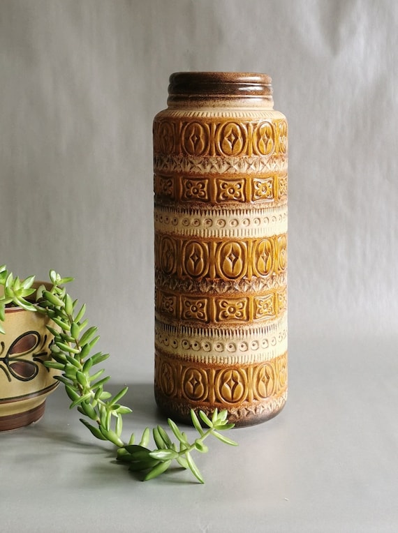 工芸品 Vintage Bay Keramik West German Vase Retro West German Bay Keramik Vase - Fat Lava Decor 71 17