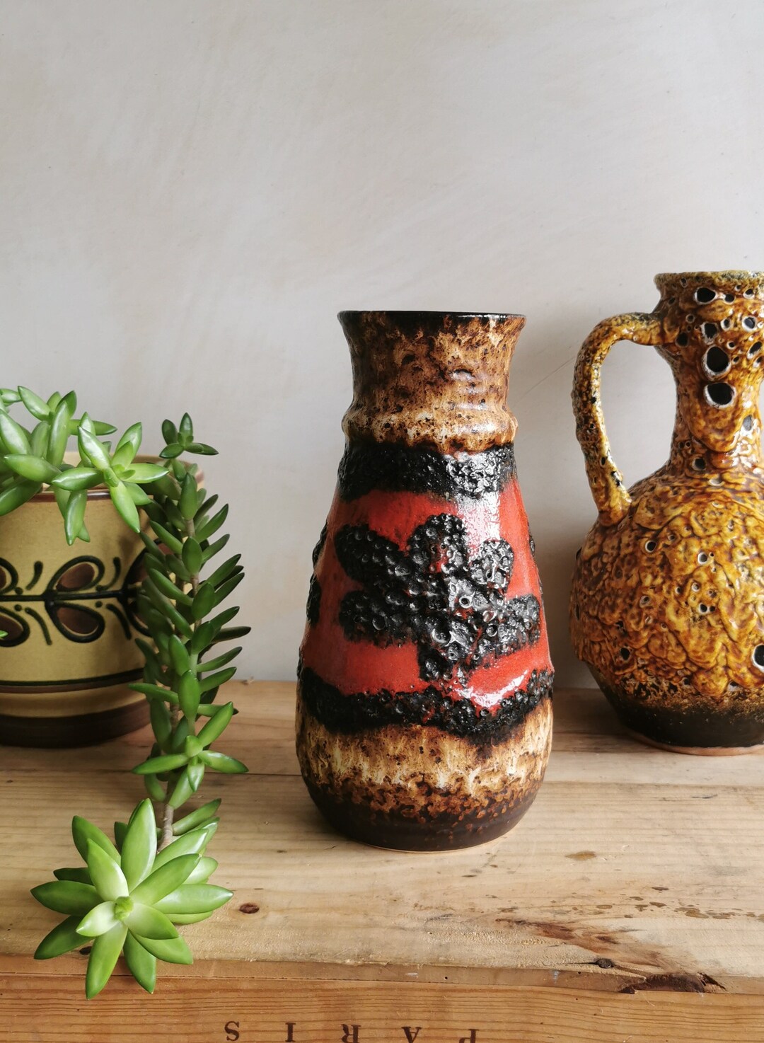 West Germany Pottery 630 25 | Mid-century Retro Vase Bay Keramik