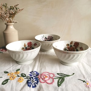 Set of 3 French Cafe au Lait Bowls | Porcelaine d&#39;Art Cafe au Lait Bowl | Coffee Chocolate Bowl | French Breakfast Bowl | Porcelaine d&#39;Art