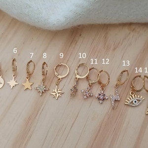 1 Mini/Mono stainless steel sleeper hoop earrings of your choice, mismatched