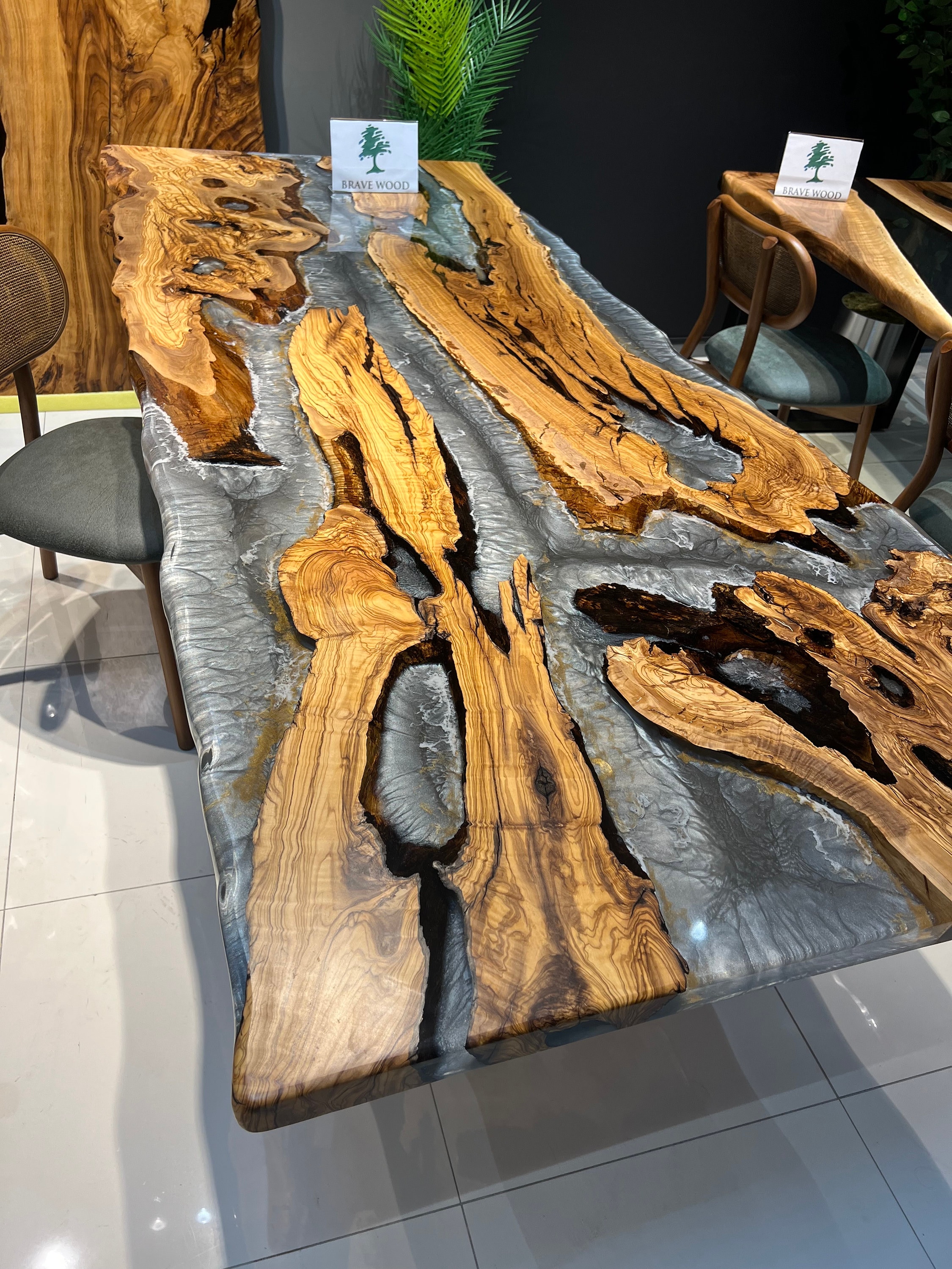 Custom live edge epoxy table, Dining room table, Epoxy table by Brave Wood