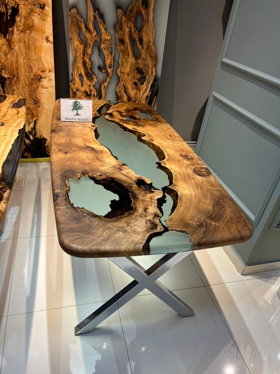 Epoxy coffee table, walnut epoxy table, center table by Brave Wood