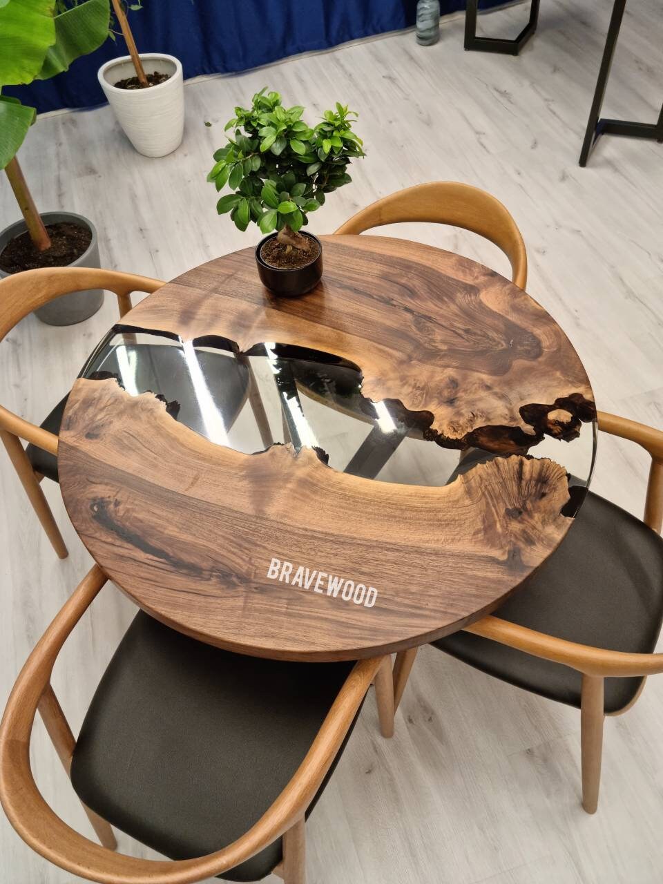 Round Epoxy Dining Table, Round Epoxy Table, Round Black Epoxy Coffee  Table, Round Resin Table, Round Epoxy Wooden Table, Round Cafe Table 